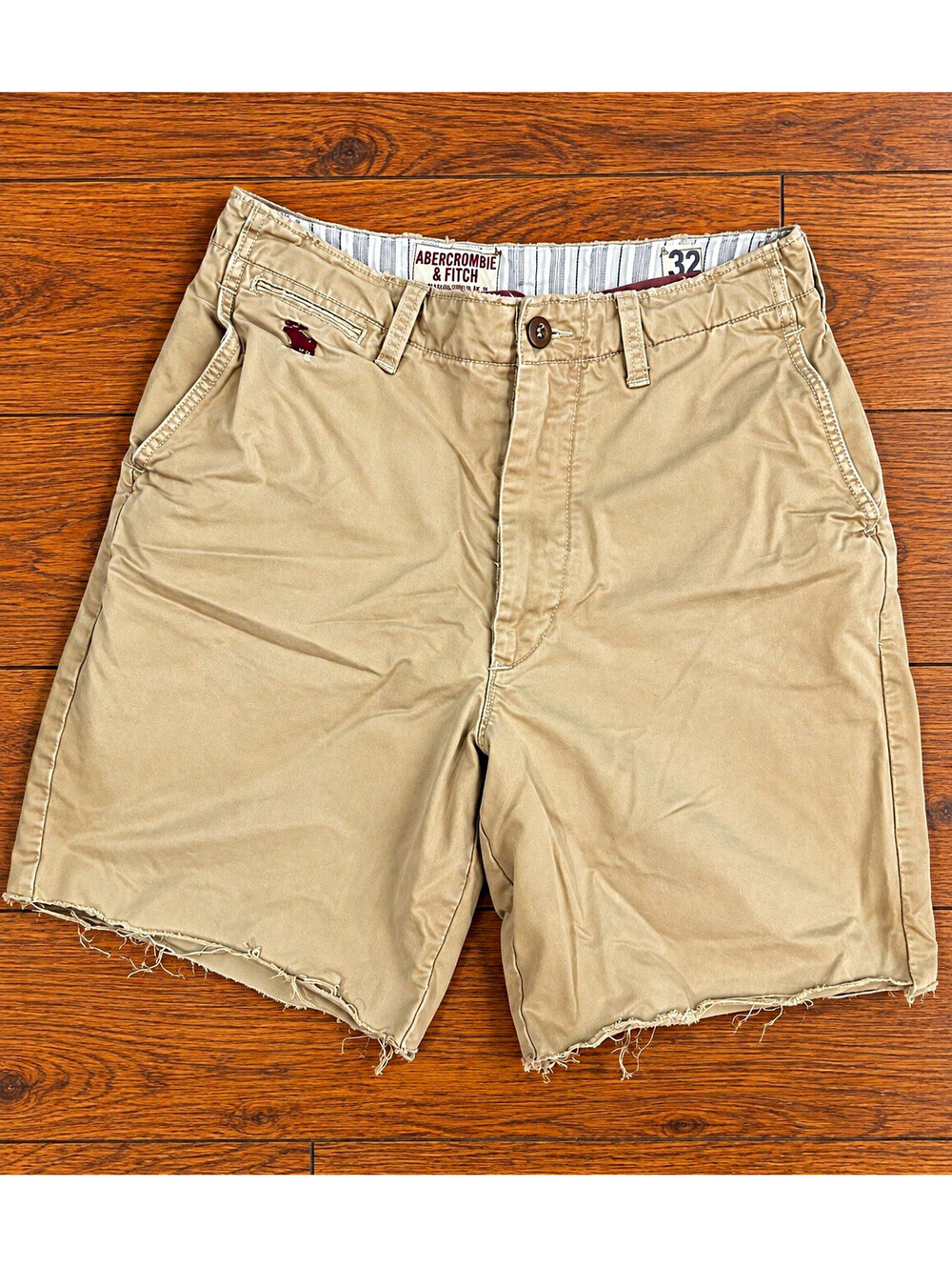 Abercrombie & Fitch Men's Beige Cotton Chino Shorts Size 32